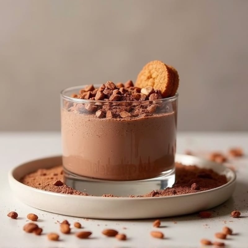 Protein Chocolate Mousse with Toasted Almonds