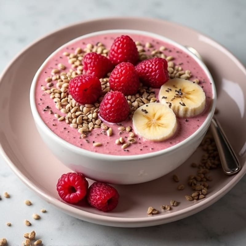 Raspberry White Chocolate Protein Smoothie Bowl