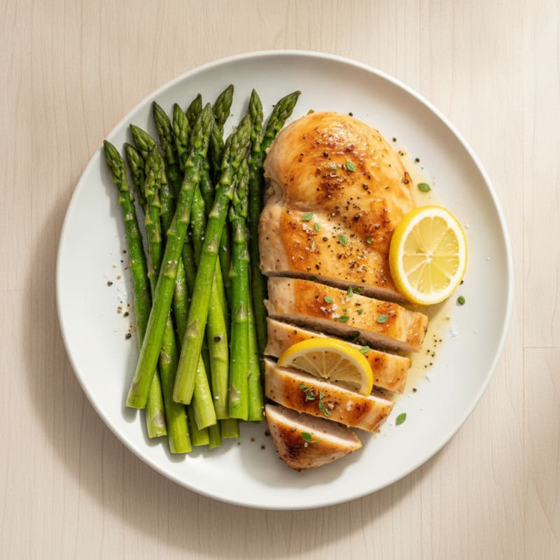 Lemon Herb Roasted Chicken with Asparagus
