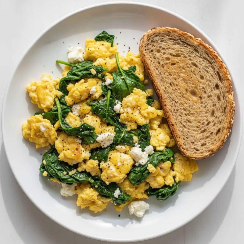 Protein-Packed Spinach and Feta Scramble