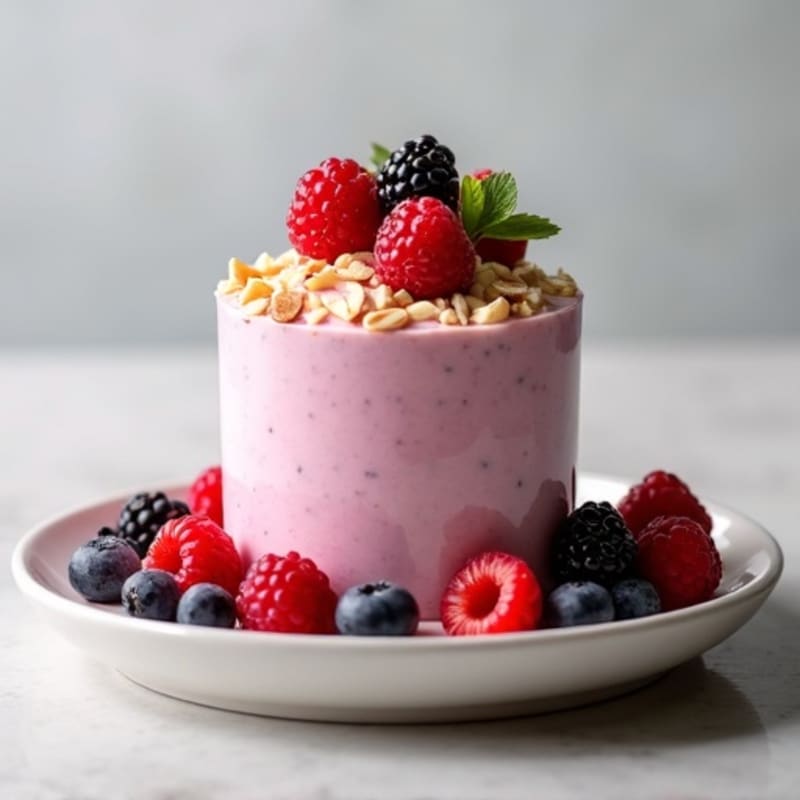 Silky Greek Yogurt Protein Mousse with Mixed Berries