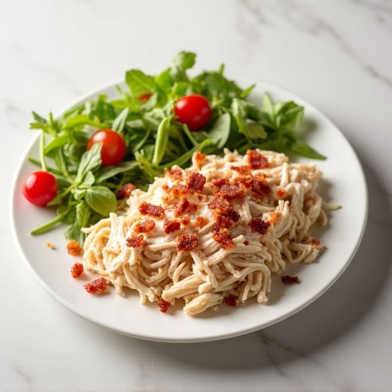 Creamy Ranch Shredded Chicken with Bacon