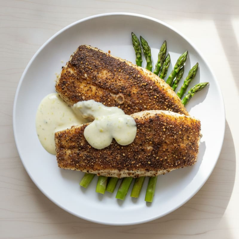 Cajun Blackened Catfish with Lemon Aioli