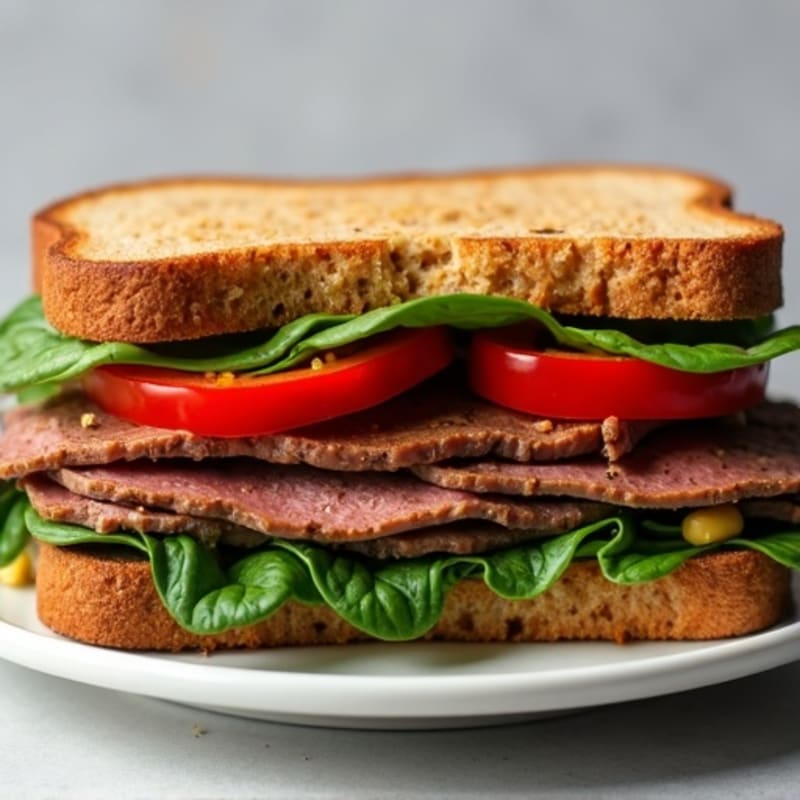 Lean Sliced Steak and Bell Pepper Sandwich