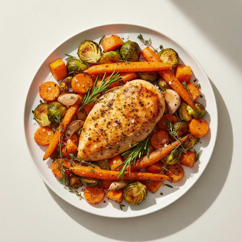 Garlic Herb Roasted Chicken with Root Vegetables