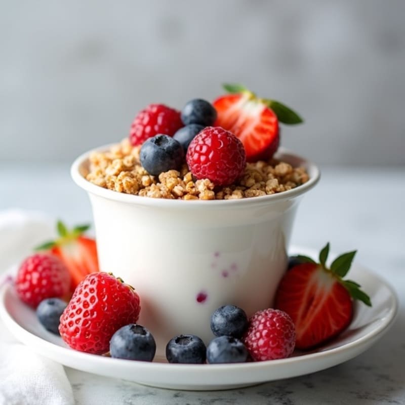 Greek Yogurt Parfait with Fresh Berries and Almonds