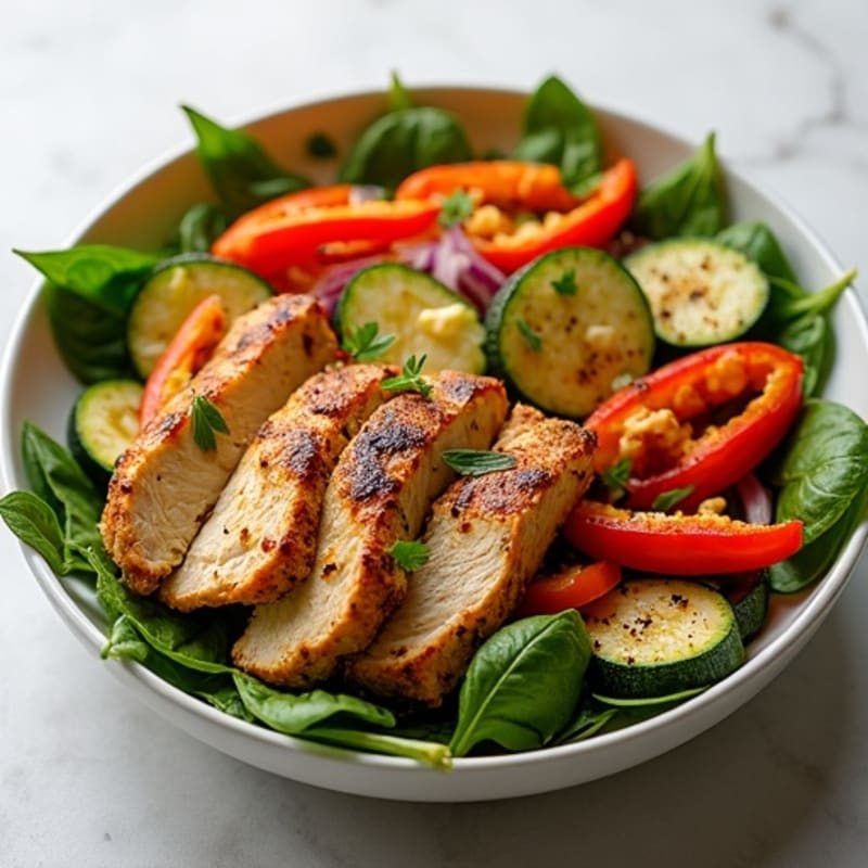 Herb-Spiced Chicken Shawarma Bowl with Roasted Vegetables