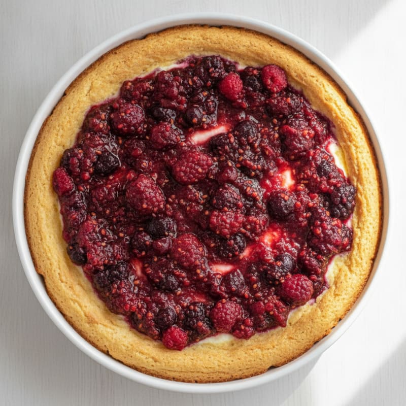 Greek Yogurt Protein Cheesecake with Berry Compote