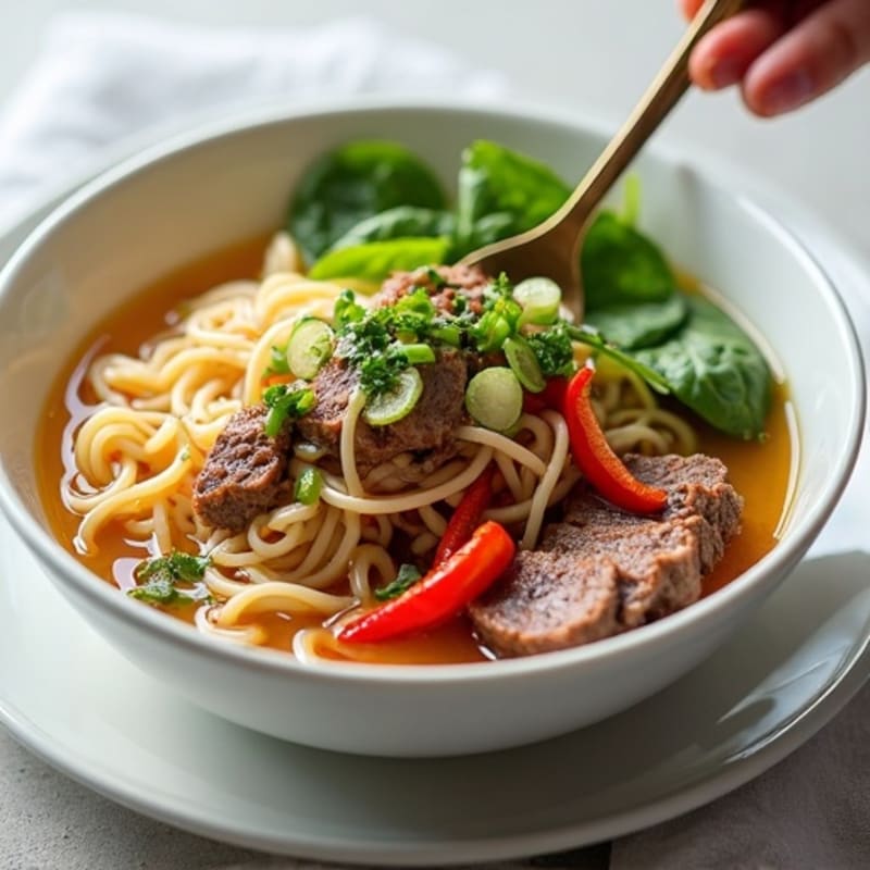 Ginger-Lemongrass Beef Bone Broth Noodle Bowl