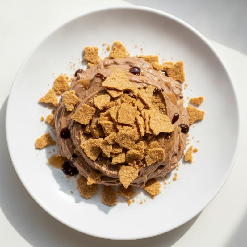 Silky Cottage Cheese Protein Mousse with Rice Cracker Crunch