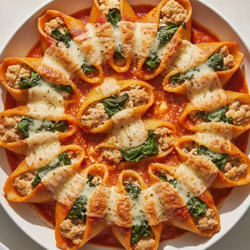 Cheesy Ricotta Stuffed Shells with Marinara