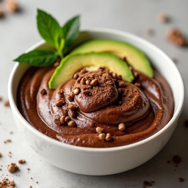 Creamy Dark Chocolate Avocado Protein Pudding