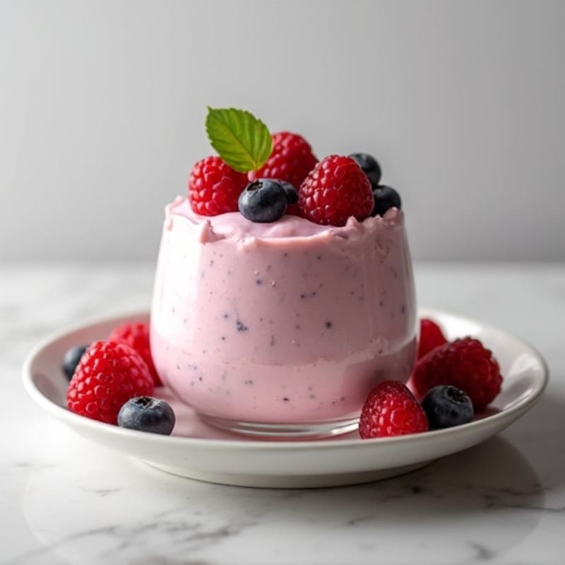Silky Greek Yogurt Protein Mousse with Mixed Berries