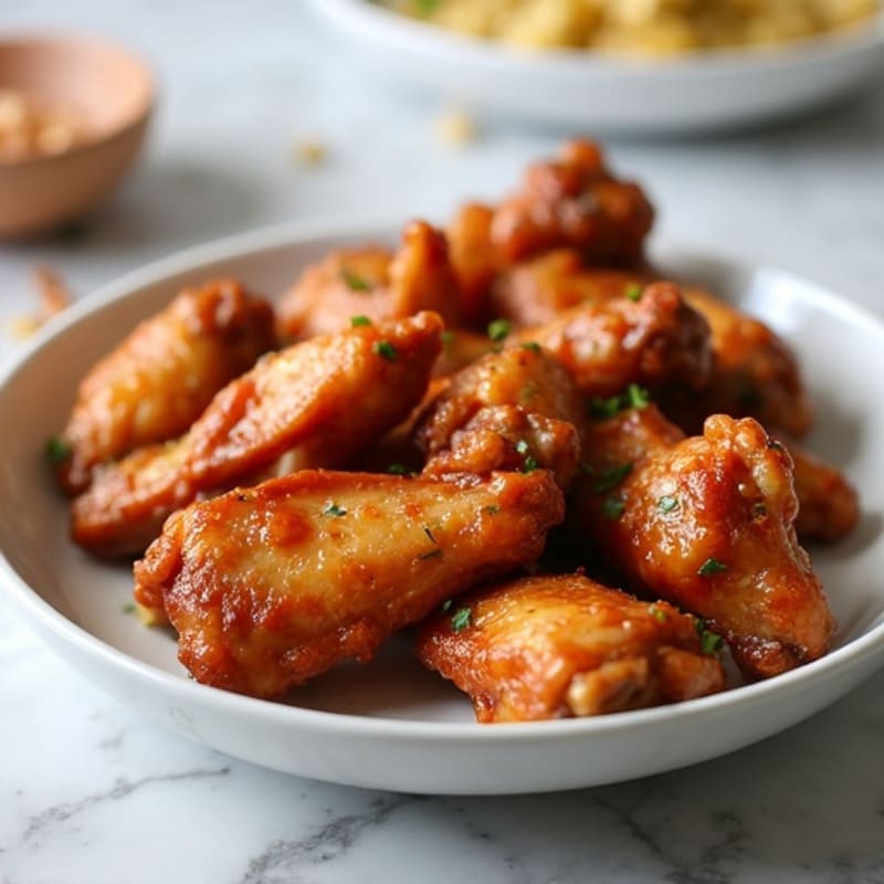 Crispy Baked Honey-Garlic Glazed Wings