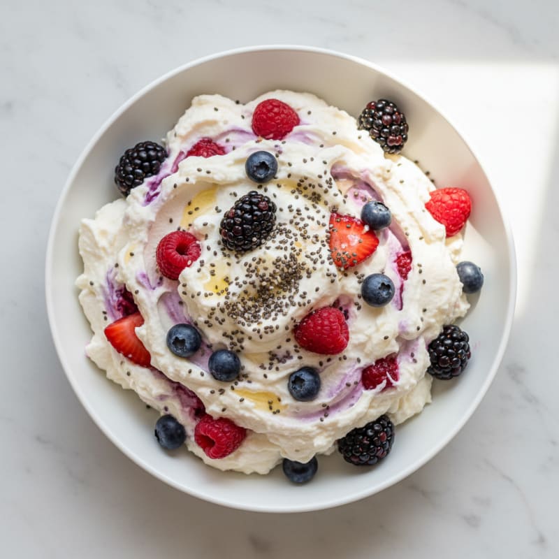 Silky Greek Yogurt Protein Mousse with Mixed Berries