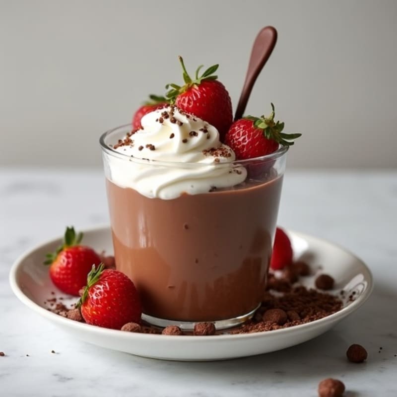 High-Protein Chocolate Chickpea Mousse with Greek Yogurt Swirl