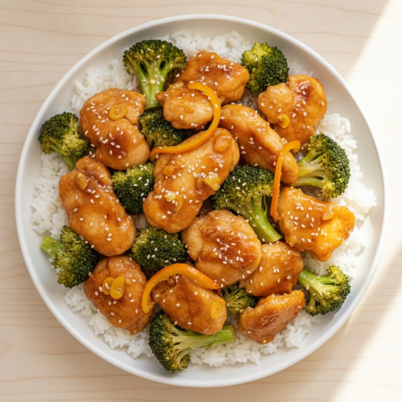 Baked Orange Chicken with Broccoli