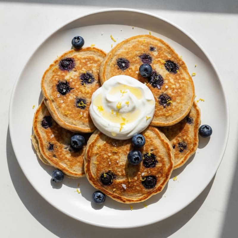 Blueberry Ricotta Pancakes with Lemon Zest