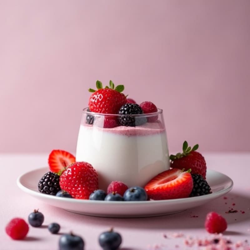 Greek Yogurt Protein Mousse with Mixed Berries