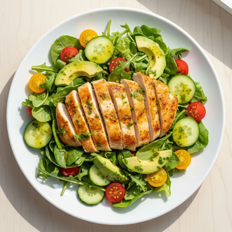 Chicken Avocado Garden Salad with Lemon-Herb Vinaigrette