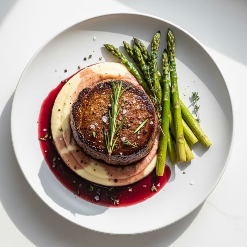 Pan-Seared Beef Tenderloin with Red Wine Reduction