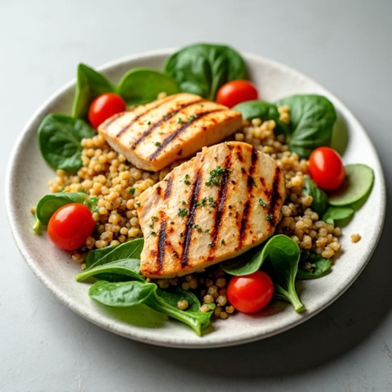 Grilled Chicken and Quinoa Spinach Salad
