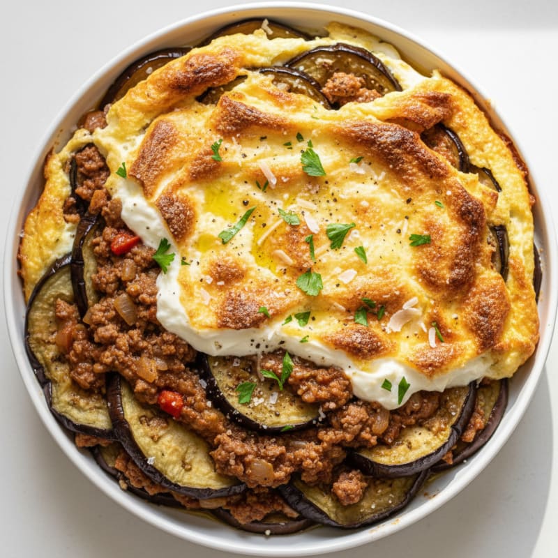 Layered Lamb and Eggplant Bake