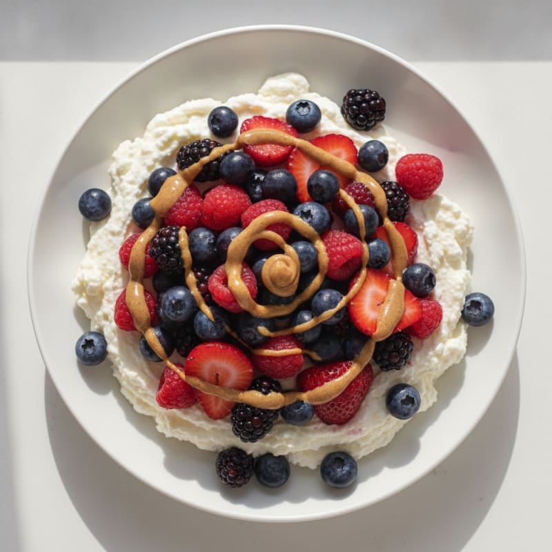 Greek Yogurt Protein Mousse with Mixed Berries