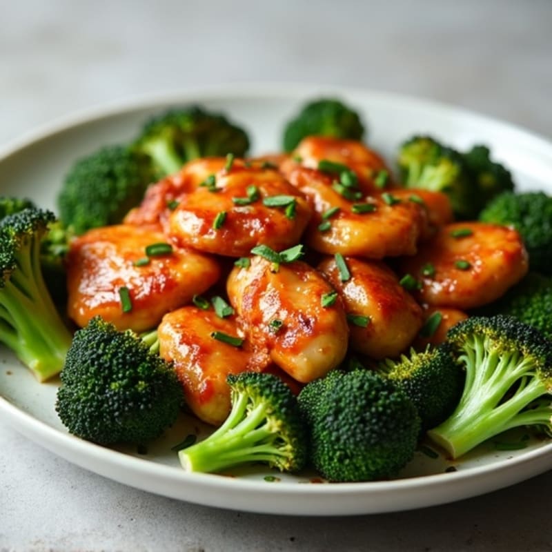 Sticky Ginger-Garlic Glazed Chicken with Charred Broccoli