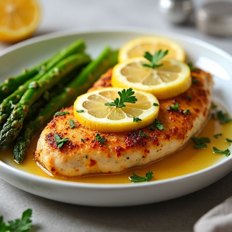 Crispy Lemon Herb Chicken with Roasted Asparagus