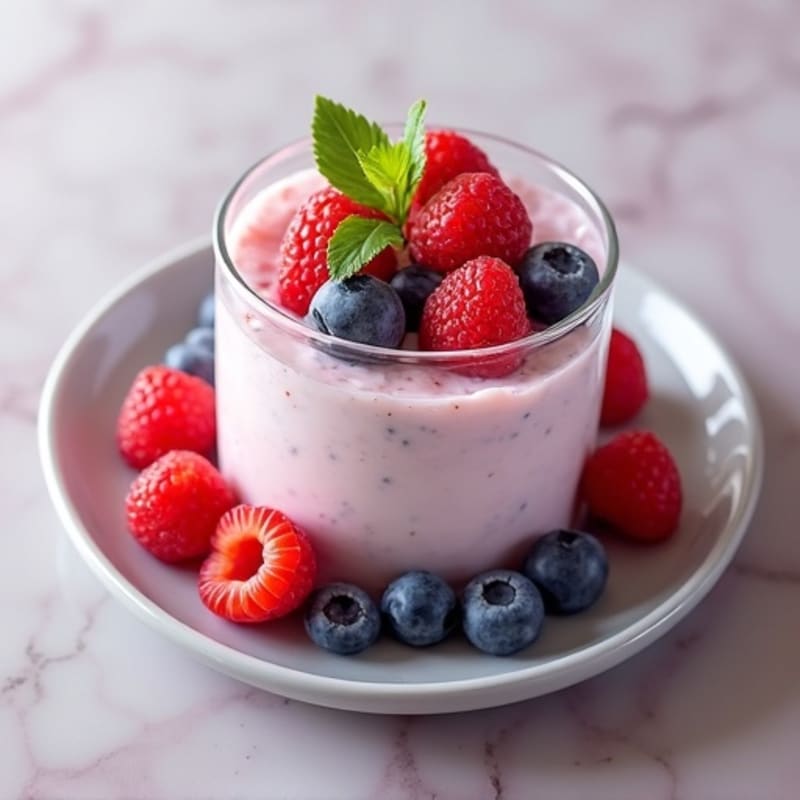 Creamy Greek Yogurt Protein Pudding with Mixed Berries