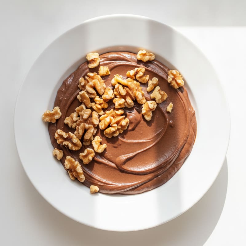 Silky Chocolate Protein Pudding with Toasted Walnuts