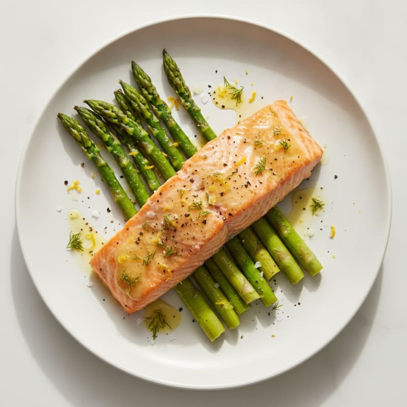 Lemon Herb Baked Salmon with Asparagus