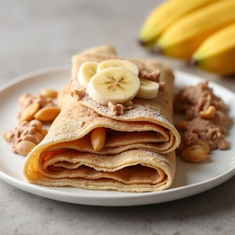 Whole Wheat Banana Crepes with Creamy Chocolate Hazelnut Filling