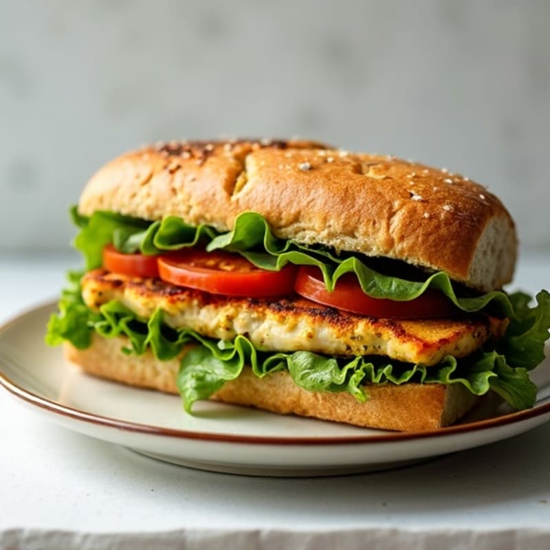 Grilled Pesto Chicken Sandwich with Fresh Greens