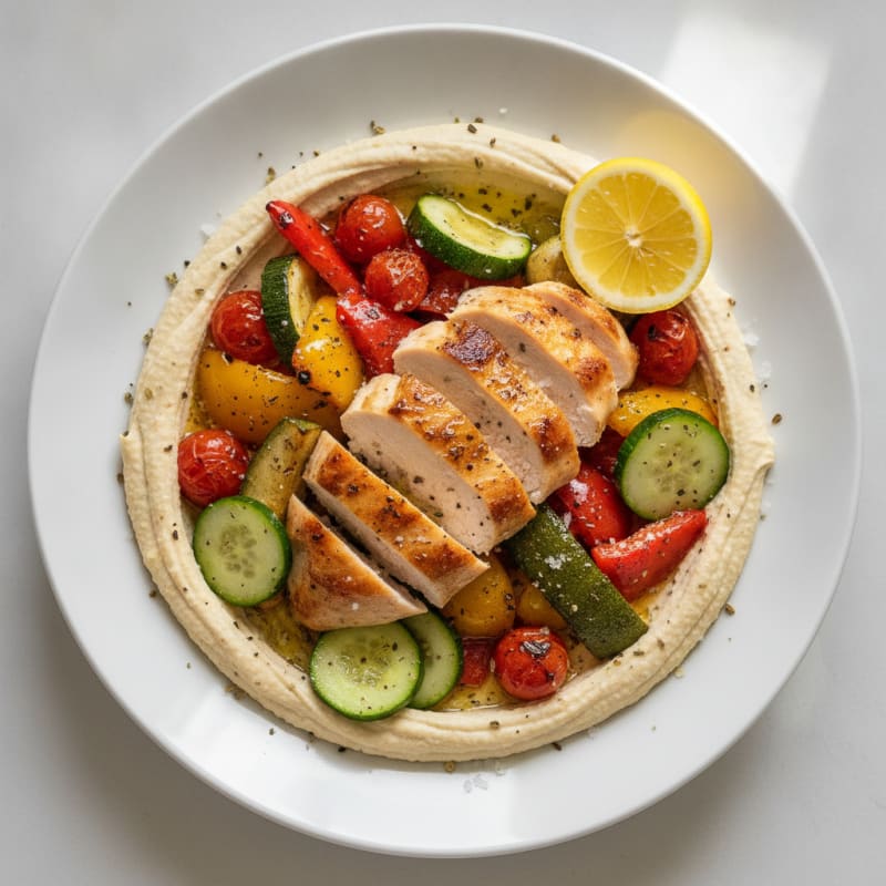 Hummus Platter with Roasted Vegetables