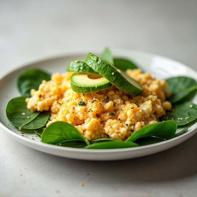 Egg White Spinach Scramble with Chicken Breast