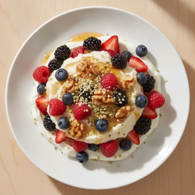 Greek Yogurt Protein Parfait with Mixed Berries