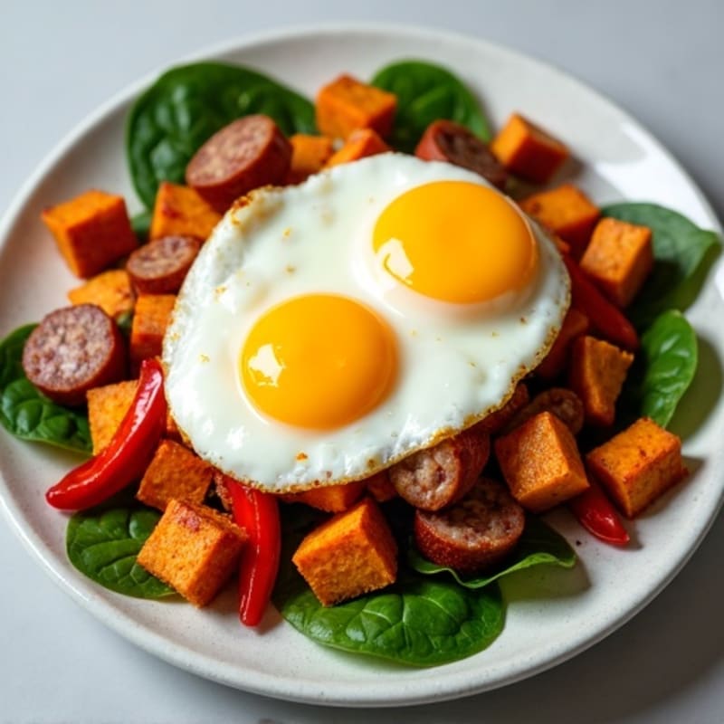 Crispy Sweet Potato and Egg Hash
