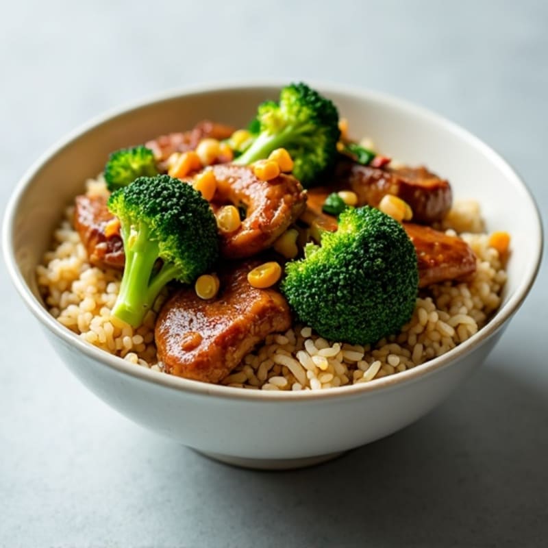 Ginger-Garlic Beef and Broccoli Rice Bowl