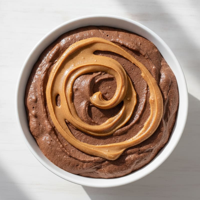 Silky Chocolate Protein Pudding with Peanut Butter Swirl