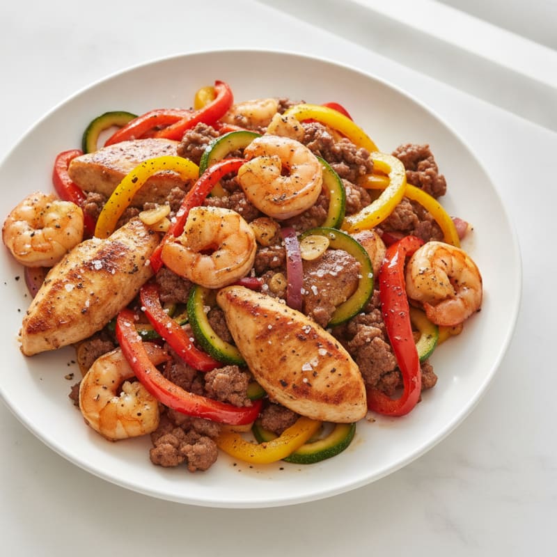 Triple Protein Skillet with Umami Glaze