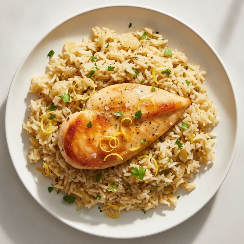 Lemon Herb Chicken and Rice Pilaf