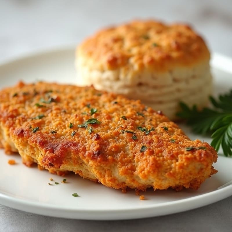 Crispy Oven-Baked Chicken with Fluffy Whole Wheat Biscuits