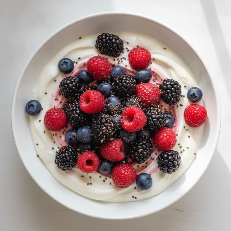 Silky Protein Yogurt with Mixed Berries