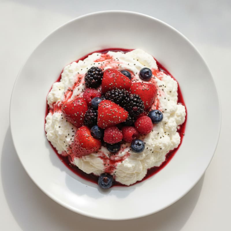 Creamy Greek Yogurt Protein Mousse with Mixed Berries