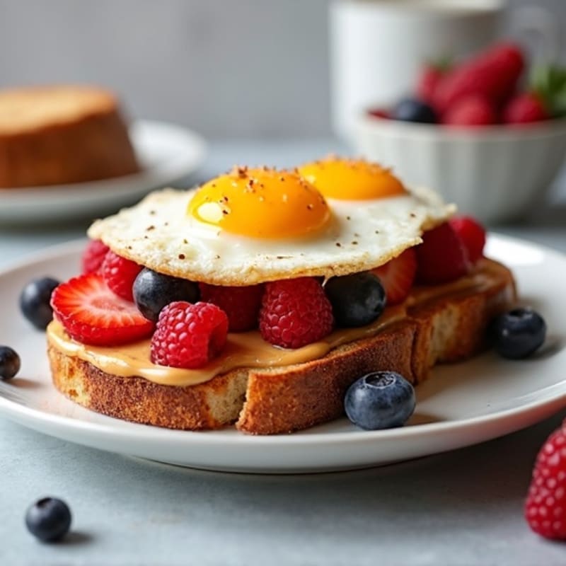 Crispy Baked Peanut Butter and Berry Protein Toast