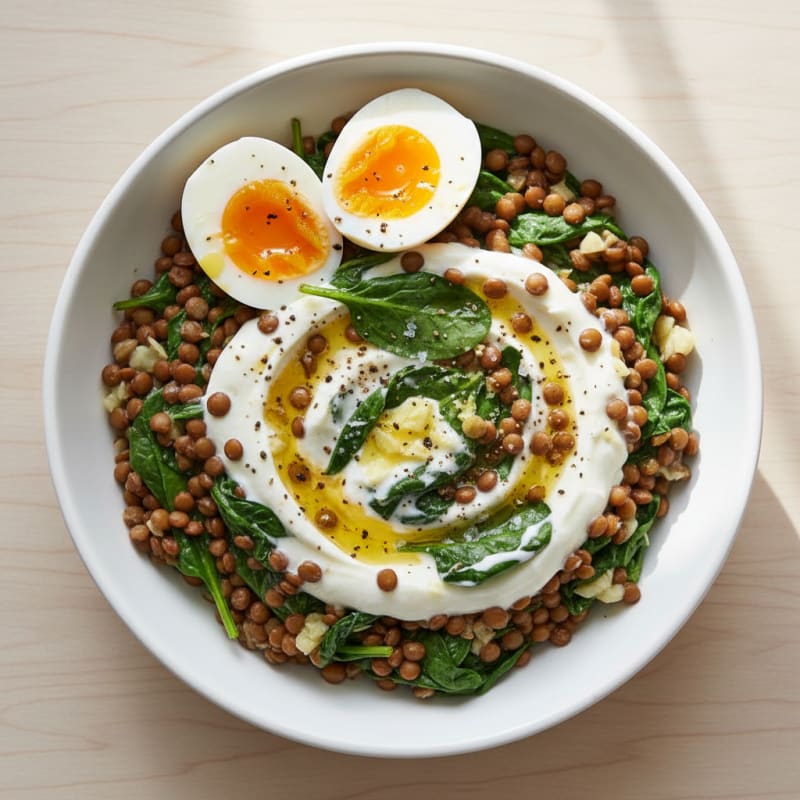 Creamy Lentil and Spinach Power Bowl