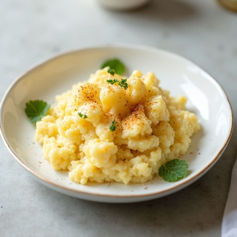 Creamy Cauliflower-Potato Mash with Roasted Garlic