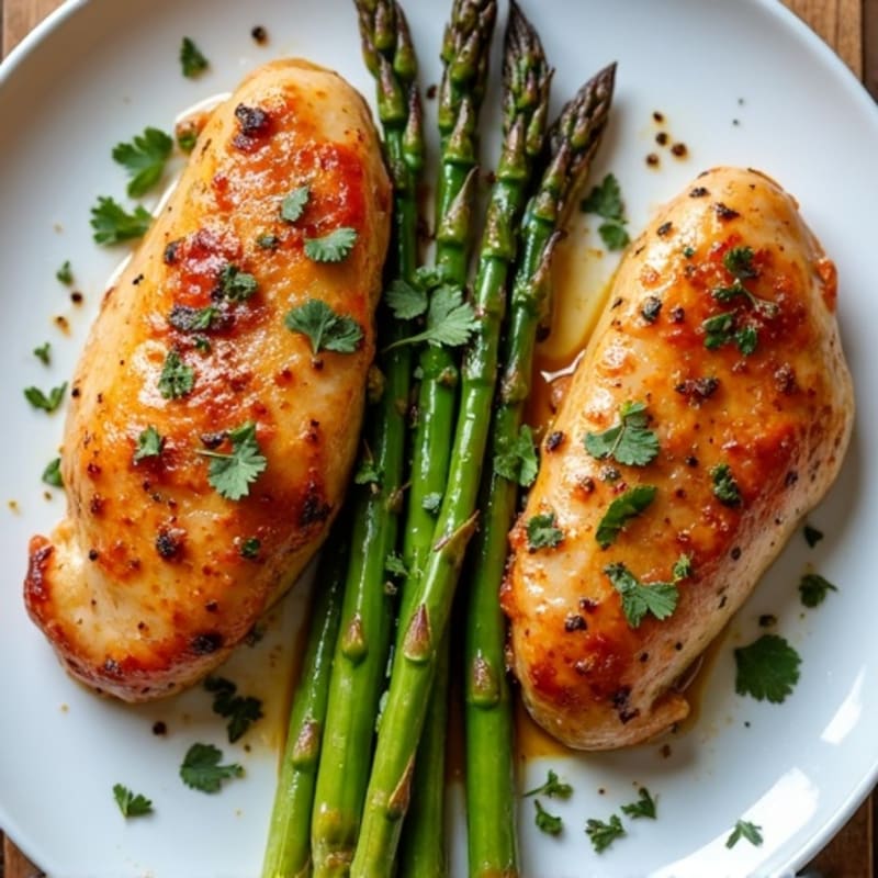 Sheet Pan Lemon-Herb Chicken with Roasted Asparagus and Bell Peppers